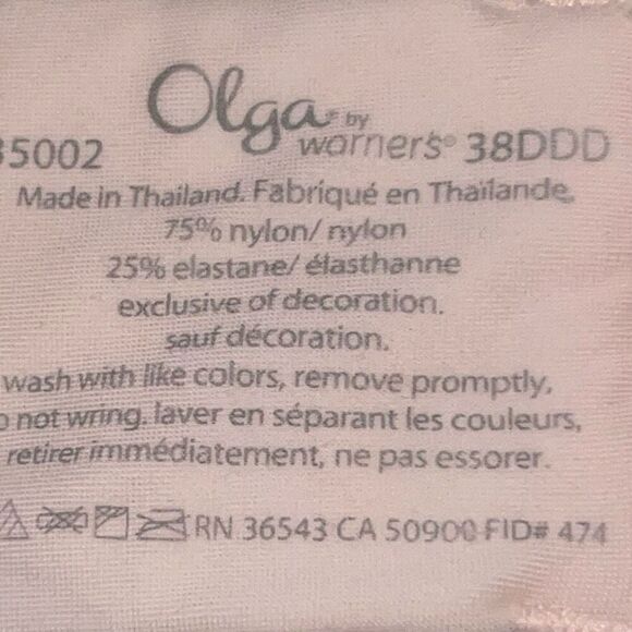 Olga by Warners Tan Full Figure Wired Bra Size 38DDD - Picture 3 of 4